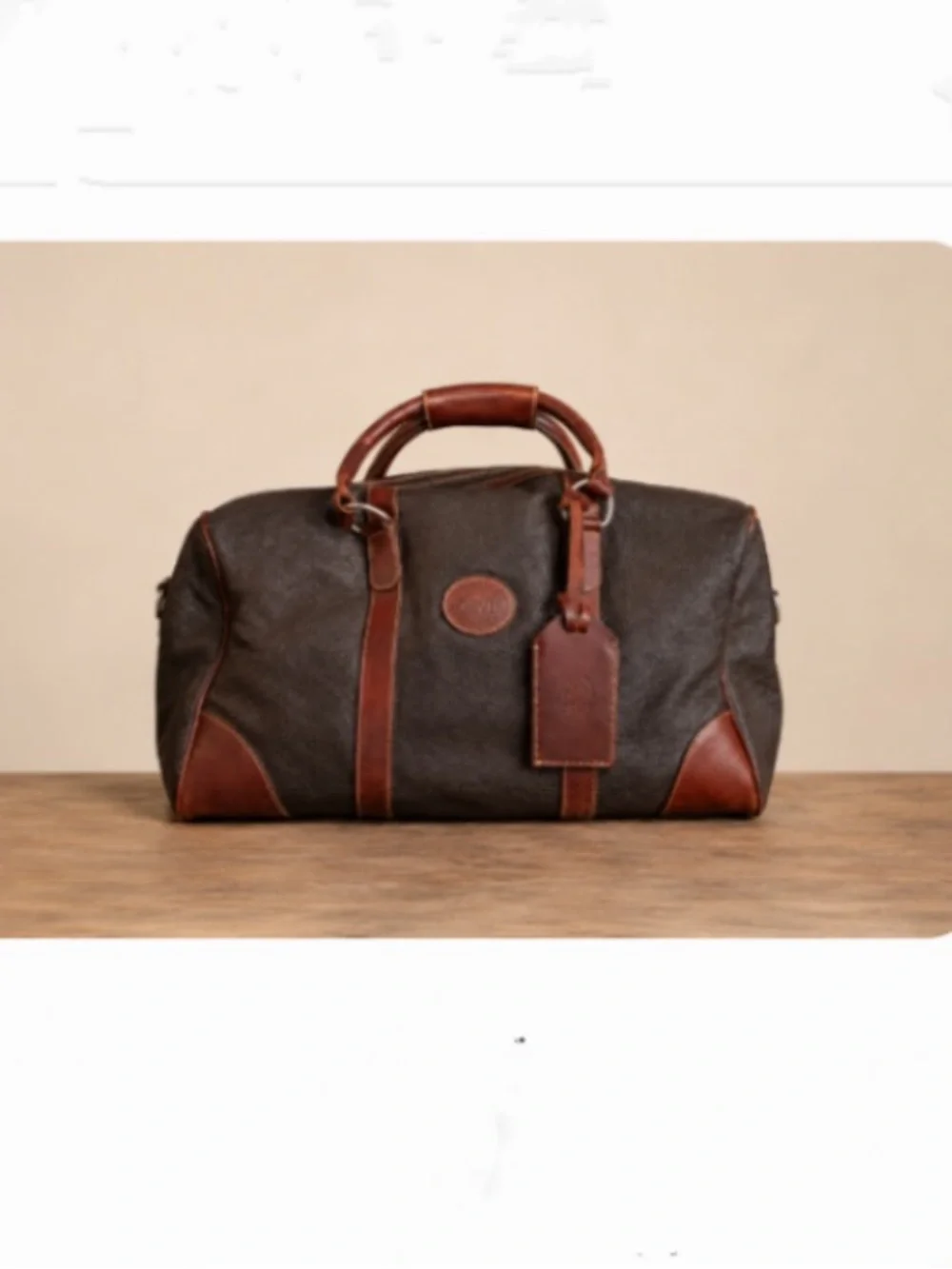 Roots Canada Vintage Leather Weekender Duffel Bag - Brown